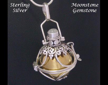 Harmony Ball 26mm Sterling Silver with Moonstone Gemstone - Click Image to Close